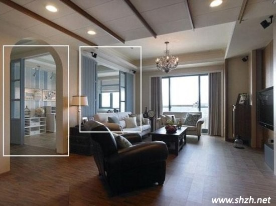 美式鄉(xiāng)村風(fēng)格牛奶色的書(shū)房